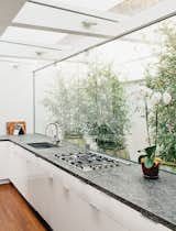 #kitchen #renovation #LosAngeles #courtyard #indoor #outdoor #white #open #light #skylight #orchid #bamboo  Photo 9 of 11 in Kitchen by Scott from Batwing Kitchen Remodel