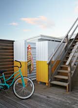 #fireisland #outdoor #outdoorshower #yellow #yellowwood #white #whitewood #newyork #alexandraangle #stairs #bike #bicycle #beachtowel #woodstairs #beachhouse