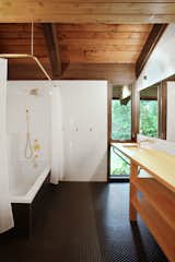 #bathroom #midcentury #brass #wood #GeneZema #SHEDArchitecture #Seattle   Photo 7 of 8 in Texture by Heather Corcoran