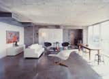 #concrete #interior #livingroom  #eames #chaise #lounge #lawrenceweiner #warrenplatner #cinderblocks