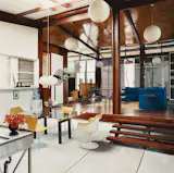 #diningroom #livingroom #lighting #interior #modern #openfloorplan #glasstable #woodfloor 