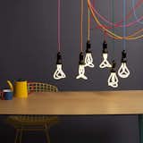 #interior #modern #inside #design #interiordesign #lighting #lightingdesign #cordsocket #cordlight #energysaver #lightbulb #colorful #table #plumen #plumenbulb #squarebulb 