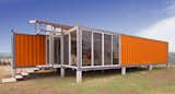 #shippingcontainer #exterior #modern #steel #color #orange #glass #house #stairs #pierfoundation #costarica #piers #container  