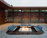 #exterior #fireplace #modern #indooroutdoor #courtyard #outdoor #sunkenseating #hufftprojects #missouri #firepit