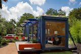 #shippingcontainer #modern #home #compact #budget #guesthouse #steel #glass #exterior #SanAntonio #Texas #JimPoteet