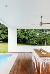 #pooldesign #pool #interior #exterior #indooroutdoorliving #modern #minimal #table #chairs #fan #patio #Java #Minka-Aire #IKEA #Boston 
