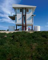 #prefab #modern #structure #shape #form #exterior #outside #outdoors #landscape #view #deck #geometry #levels #steel #glass #Australia #WaratahBay