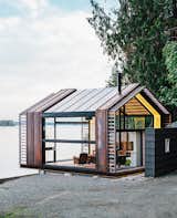 #smallspaces #tinyhouse #garage #copper #window #glass #steel #livingroom #PugetSound #VashonIsland #BillTrue #RuthTrue #Graypants
