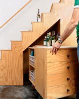 #stairs #indoor #inside #interior #storage #bar #cocktail #casters #home #wood #minimalist #modern 