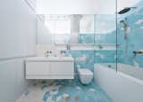 #color #bathroom #tile #gray #turquoise #blue #loft #Brooklyn #NewYork #SABOproject   Photo 6 of 47 in Fav by Elena Badan from 36+ Interior Color Pop Ideas For Modern Homes