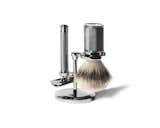 Muehle Shaving Kit, $239 from store.kaufmann-mercantile.comMade in Germany, the Muehle Shaving kit consists of a chrome-plated badger-hair brush, safety razor, and stand. If the gent in your life insists on his Gillette's, consider a gift card to a barber shop to accompany the shaving kit and perhaps he'll learn a thing or two about how it was done in the good old days. Fellow Barber has locations in San Francisco and New York. Harry's Corner Shop recently opened in New York and features a Fort Standard–designed interior.