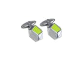 Crystalline Cufflinks, $50 from designmafia.netArchitecture firm Hariri and Hariri designed this pair of geometric cuff links for Acme featuring an acid-green accent.