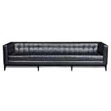Luxe sofa by Goodman Charlton for American Leather. The top-grain leather sofa’s biscuit-tufted detailing takes its cues from 1940s designs. Made in Dallas.  Search “kiki sofa 3 seater leather grade 1 prestige black” from Made in America: 8 Products from the Southwest