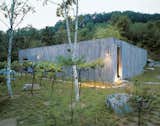 Cho’s recently completed vacation retreat, the Concrete Box House, was inspired by the use of raw materials. Cho decided on grape vines as an unusual landscape element.