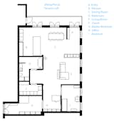 The Viking Pencil Factory Loft's floorplan.  Search “Dunkin-Danish.html” from Converted Loft Fit for a Modern Family in Copenhagen