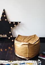 The copper-colored leather pouffe is one of 48 DIY projects featured in Fehrentz’s book, Made by Yourself. The English edition will be published in 2014.