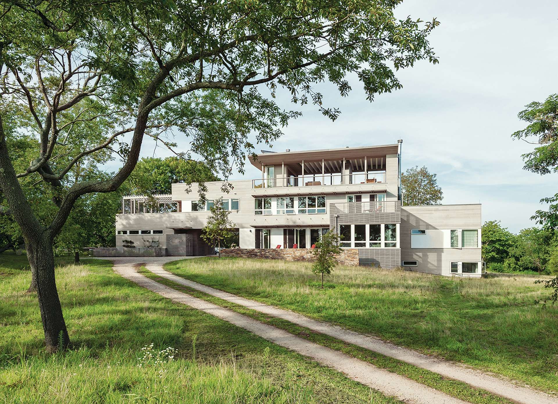 The inspiration for this prefabricated modular home on Fishers Island, New York, were the views that Resolution: 4 architects Tanney and Luntz saw from a 12-foot stepladder that was balancing on the bed of a pickup truck when they first visited the site.  