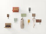 Hidden wall hooks by Juhana Myllykoski for Sculptures Jeux, from $170 

Available in six shades of stained beech plus natural oak and walnut, these wall-mounted hooks activate the vertical plane for hanging or stacking items.