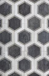 From Walker Zanger, Sterling Row Hexagon, a wood-finish ceramic tile.