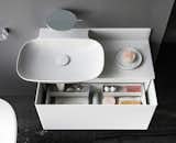 Ino collection by Toan Nguyen for Laufen, from $970

The slim profile of this washbasin is possible thanks to the brand’s super-strong SaphirKeramik material. It can be paired with a compact vanity unit (shown).