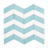 Long Chevron Waves tile by Marcos Cajina and Melanie Stephens for Granada Tile

Small-format wall or floor tiles in colored cement offer a Moroccan-inspired flair.
