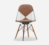 Charles and Ray Eames, PKW-2 chair in enameled steel, leather, and walnut for Herman Miller, 1951