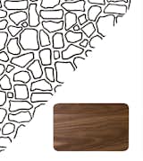 Mock Rock by Flavor Paper, from $7 per square foot, and Radient Sconce Plate Walnut by Rich Brilliant Willing, $750. The walnut fixture warms up the graphic, monochromatic wallcovering; both are designed and fabricated in Brooklyn.