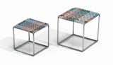 Missoni Home's Cordula nesting table features chevron-design polyester cord, hand-woven onto the frame to form multicolour stripes.