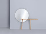 With its slender table and wall-mounted mirror, Florian Schmid's Carla, Carlo design for Zeitraum scans as a deconstructed vanity.  Full Nelson’s Saves from Vanities We Could Stare at All Day