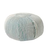 Round Swirl pouf by West Elm, $200 Use it as an occasional table or seating—the do-it-all pouf is an essential item for small spaces. Handstitched stripes adorn the 26-inch-wide, wool-and-canvas piece.  Search “Round--Round-Calendar.html” from Poufs, Pillows, and Other Threads to Touch Up Your Home