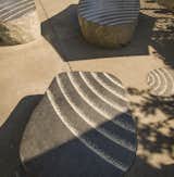 Artist Masayuki Nagase created these stone pieces in the courtyard.