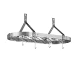 “Get a hanging pot rack. It frees up more than one cabinet’s worth of space,” Perelman advises. The Enclume Contemporary Oval Pot Rack is available from Williams Sonoma ($700). For a more affordable option, consider this forest green rack by Old Dutch International ($80).