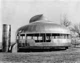Buckminster Fuller, Dymaxion House, 1945–1946.  Search “design icon 8 works buckminster fuller” from Historical Prefab Projects