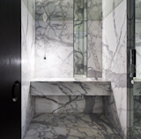 @wood_marsh, who posted this photo of a marble-rich bathroom, captioned: "Clear rectilinear volumes punctured by elements."