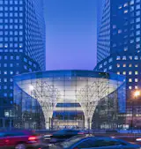 The Pavilion at Brookfield Plaza (Pelli Clarke Pelli Architects)

The blooming columns of curved steel at this renewed vision of the World Financial Center serves as a glass-encased welcome mat for a revitalized lower Manhattan.