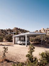The carport stands apart from the home and is topped with Solar World’s Sun Module photovoltaic panels.&nbsp;