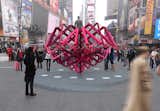 "Match-Maker" is designed to take on the iconic heart shape from some vantage points, though it appears as an abstract, zigzagging network of tubes from others. Photo courtesy of Young Projects.