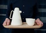 Sucabaruca's form calls to mind a diverse set of cultural imagery. According to Nichetto, the cone-shaped body recalls 'Carmencita,' a famous character created by Armando Testa in 1966 for the  television show 'Carosello'.  Search “tabletop” from Product of the Day: Ceramic and Wood Coffee Set by Luca Nichetto