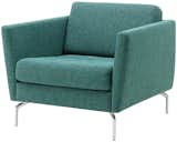 BoConcept's Osaka chair in a blue-green Rimini fabric.  Search “boconcept” from An Upholstery Expert Shares Which Colors Are Trending and Which Are Here to Stay