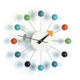 Now considered an icon of midcentury design, the Ball Clock is a distinct departure from traditional clocks with faces enclosed in glass—alternatively, the Ball Clock is comprised of twelve brass spindles that end in solid hardwood spheres that mark the time, instead of a conventionally numbered face. The clock hands have clearly marked indicators, which is consistent with many of George Nelson’s other clock designs. 

This clock, along with other Vitra designs, is 15% off until October 22, 2015.