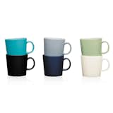 Simple and versatile, the Teema Tableware collection was designed by Kaj Franck for Iittala. Available in cool colors, the Teema Mug can be used for a cup of tea or coffee, or as a petite bowl for a scoop of gelato.  Search “knee-mug.html” from Modern Coffee Mugs for Design Lovers