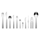 Italian architects Doriana and Massimiliano Fuksas designed a set of specialized utensils for seafood. Included in the series: an oyster and clam fork, shellfish cracker, shellfish fork, caviar spoon, serving utensils, plus your standard fork, knife, and spoon.