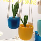 San Francisco–based designer Tina Frey's hanging planters in blue and the just-launched "Egg Yolk" hue. Excited to see our hometown represented at Maison&Objet 2014.
