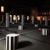 An installation of conceptual artist Daniel Buren's work at the Palais Royal.