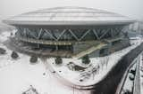 Laoshan Velodrome, Beijing. This imposing structure, designed by Schuermann Architects, is still being used as a velodrome and hosts other indoor sports, like fencing. Photo by Gary Hustwit.