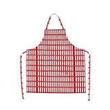 The Siena Apron draws from the iconic textile pattern designed by Alvar Aalto for Artek in 1954. The bold and graphic red and white pattern adds playful charm to the kitchen of both the modern and traditional chef. The Artek Siena series was inspired by lively family meals in Siena, Italy, and includes placemats to create a cohesive kitchen.

The Siena series of textiles is currently on sale for 15% off at the Dwell Store until 10/25/2016.  Search “tokyo elevations architectural print white frame” from Semi-Annual Sale Favorites from the Dwell Store