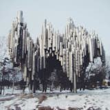 Eila Hultinen's 1967 monument for Finnish composer Jean Sibelius.