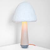 A Green Table Lamp Grown from Mushrooms