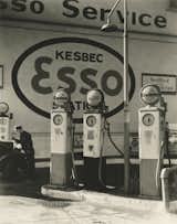 Berenice Abbott. Esso Gasoline Station, 10th Avenue and 29th Street, New York, December 23, 1935. Gelatin silver print; printed c.1935.  Photo 5 of 10 in Street Photography of New York and Paris's Ghostly Past