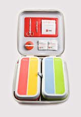 Falck, a Danish health care company, worked with Designit to redesign the standard first-aid kit. The simple, colorful kit presents an intuitive visual representation of the materials contained within, making it easy use in an emergency. It is divided into four easily accessible sections representing four common first-aid needs: burns, bleeding, bruises, and sprains. Image courtesy of Designit.